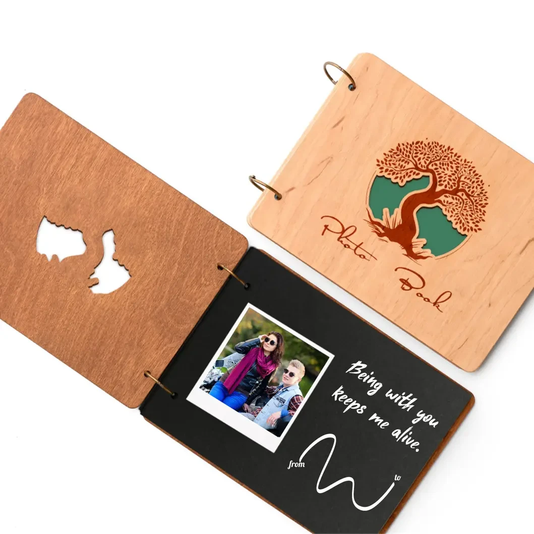 Крафтбук "Дерево" зі світлою обкладинкою та чорними сторінками, фото 1