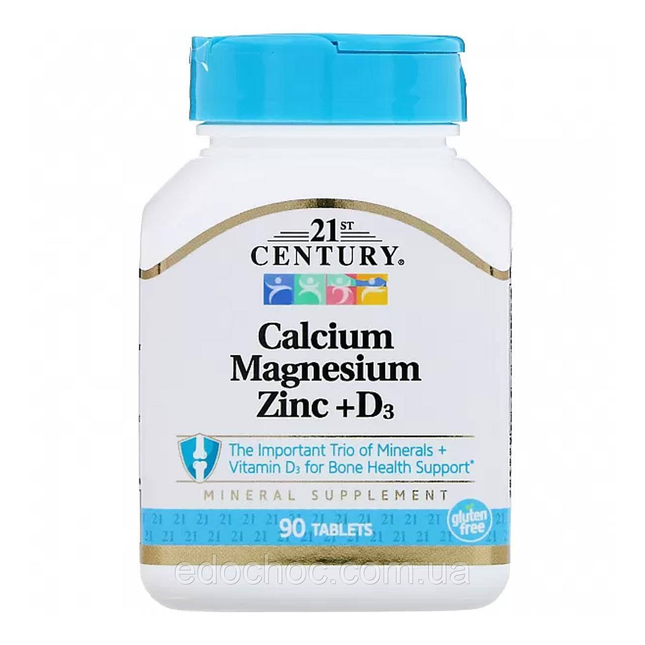 Кальцій магній цинк та вітамін D3 (Calcium Magnesium Zinc+D3) 90 таблеток CEN-22263