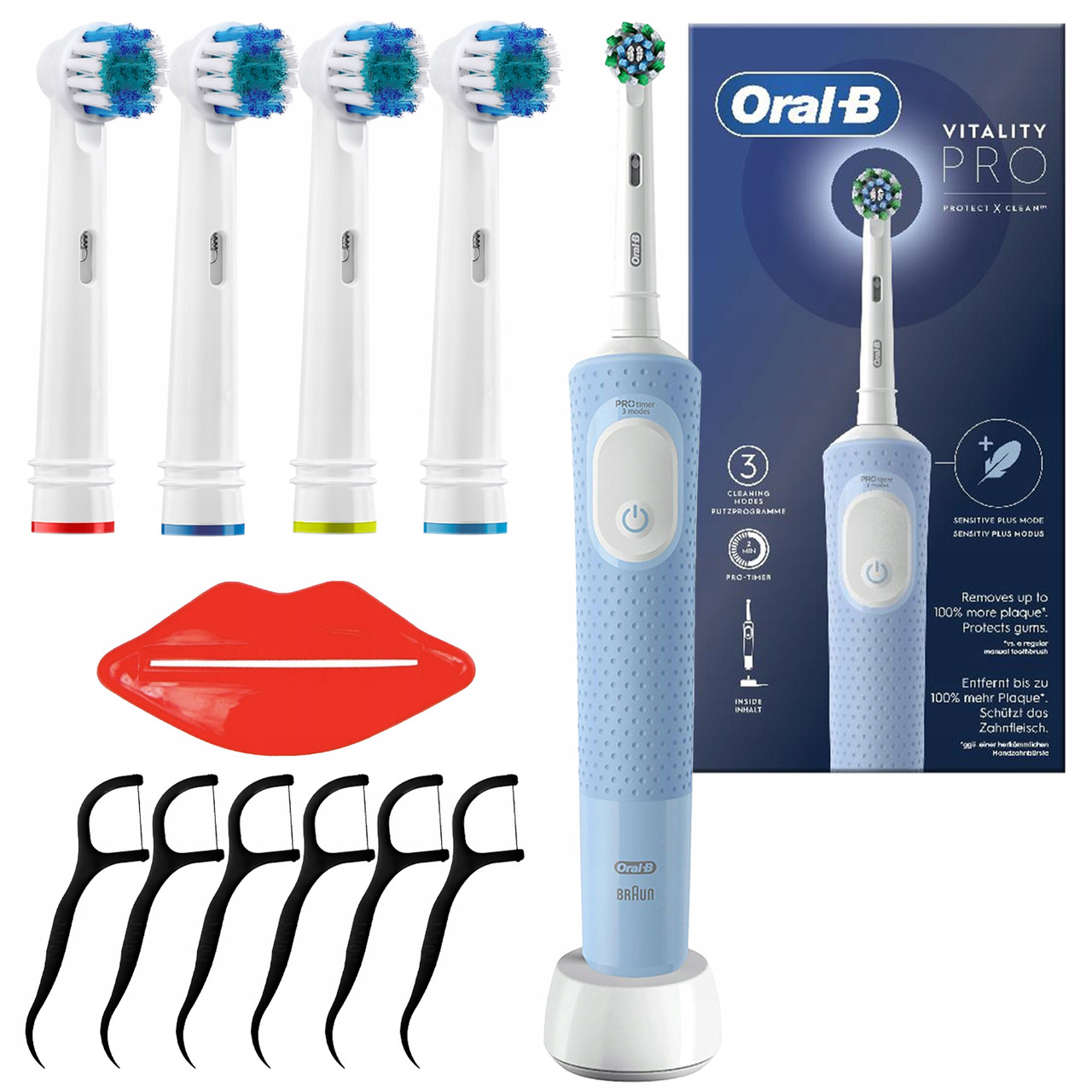 Електрична зубна щітка Oral-B Vitality Pro D103 Голуба + додатки
