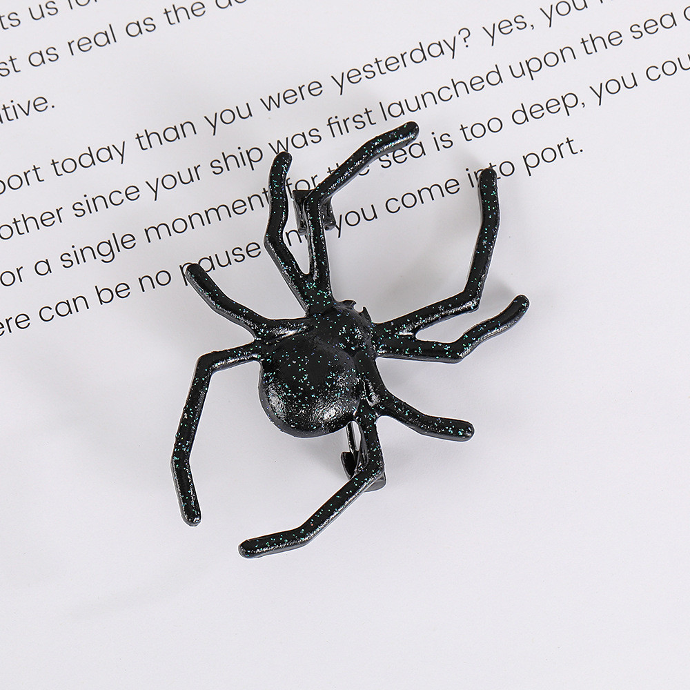 Брошка "Павук чорний", елегантна брошка для костюма, броша шпилька, інтер'єр, фото 1