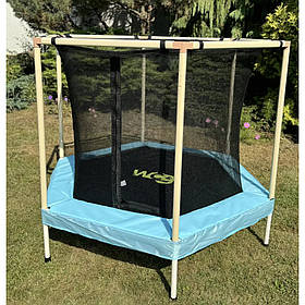 Батут манеж (173 см) шестигранний із сіткою WCG Hexi M. Батут для дітей до 100 кг навантаження. Батут із захистом