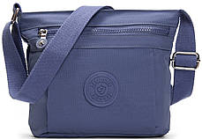 Сумка через плече жіноча синій тканинна полотняна кросс боді на один відділ на блискавці Jielshi 1916, фото 3