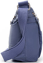 Сумка через плече жіноча синій тканинна полотняна кросс боді на один відділ на блискавці Jielshi 1916, фото 2