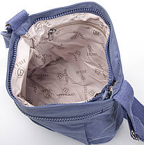 Сумка через плече жіноча синій тканинна полотняна кросс боді на один відділ на блискавці Jielshi 1916, фото 4