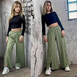 Штани-палацо для дівчинки літні, гофре, р-ри 34-42