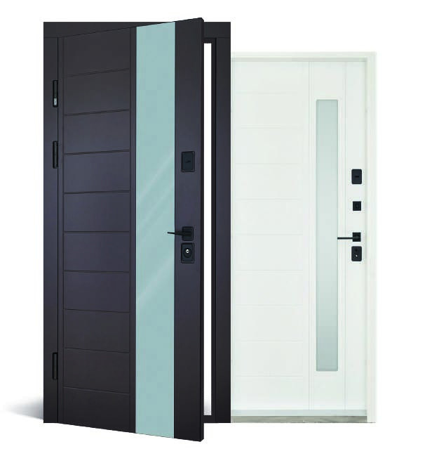 Вхідні двері з терморозривом Abwehr Cottage Ufo 367 RAL 8019+ Біла вулична плівка 960*2050 мм