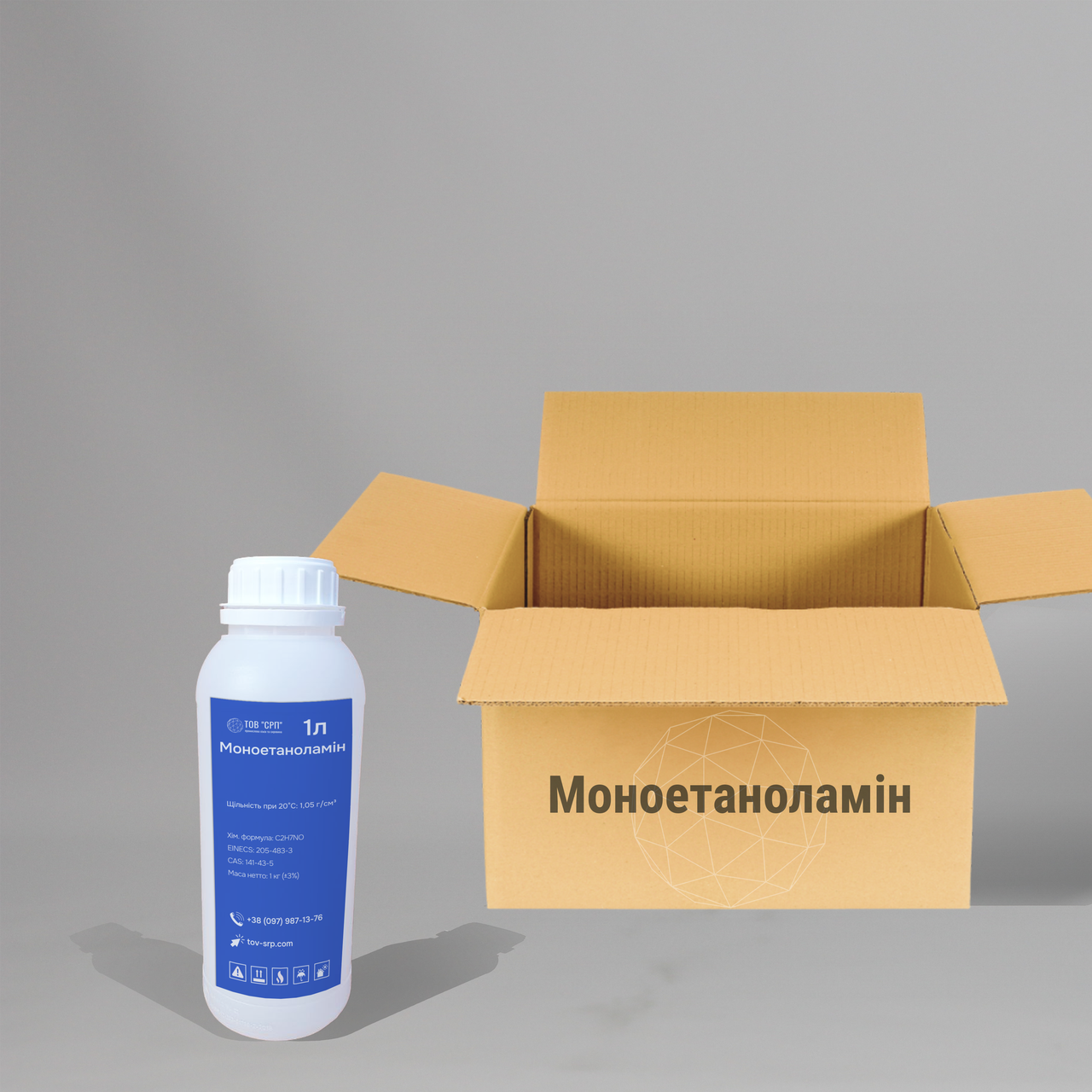 Моноетаноламін "МЕА" (Етаноламін) у флаконах 1л (у коробці 16 флаконів)