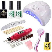 10в1 Стартовий набір для манікюру з лампою SunOne (48 Вт) та портативним фрезером (9 Вт) AS-25