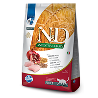 Низькозерновий сухий корм Farmina N&D для дорослих котів курка з гранатом 5кг