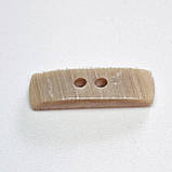 Гудзик прямокутний перламутровий бежевий прошивний 6/18мм, фото 2
