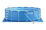Каркасний басейн Intex 28242 (122*457 см., об'ем: 16805 л., картриджний фільтр 3785 л/год, драбина, тент, підстилка), фото 3