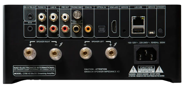 NAD C 700 V2 підсилювач Hi-Fi з функцією аудіо стрімера BluOS