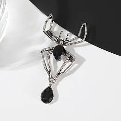 Брошка "Павук сірі стрази", елегантна брошка для костюма, брошка, інтер'єр