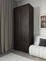 Шафа для одягу зі штангою та двома ящиками без ручок Венге