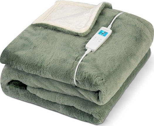 Електроковдра BD-962 Плюшева 180x160см Двомісна 10 Режимів 160 Вт Таймер 10 год, фото 1