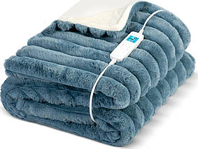 Електроковдра BD-963 Плюшева 180x160см Двомісна 10 Режимів 160 Вт Таймер 10 год, фото 3