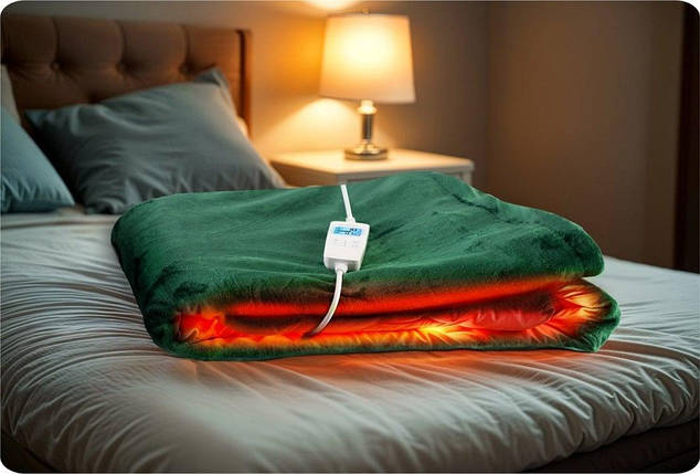 Електроковдра BD-960 Плюшева 180x160см Двомісна 10 Режимів 160 Вт Таймер 10 год, фото 1