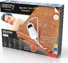 Електроковдра Camry CR 7435 Односпальна 80x150см 8 Режимів 60 Вт Таймер Фліс, фото 4