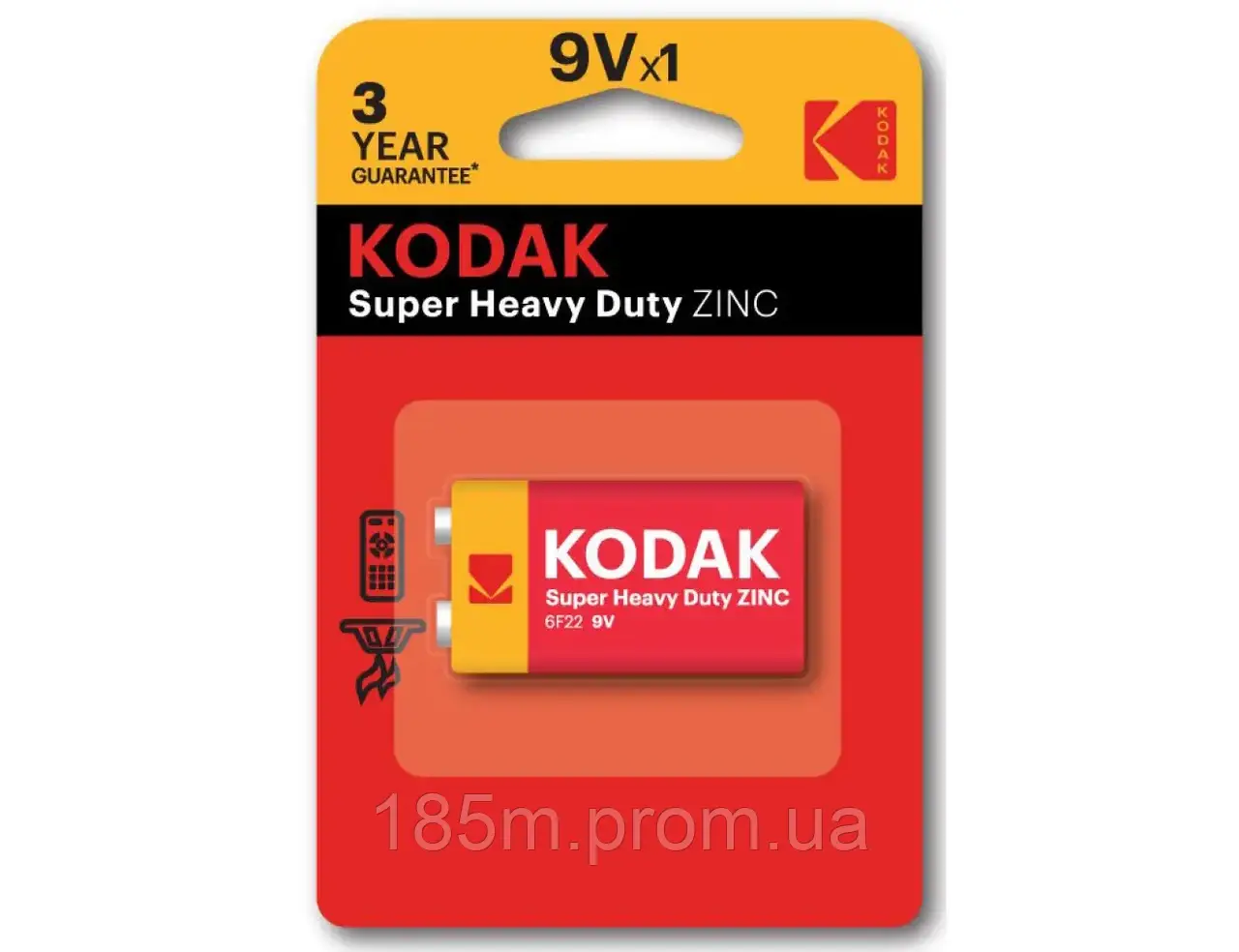 Батарейка KODAK LongLife 9V 6F22 1BL, фото 1