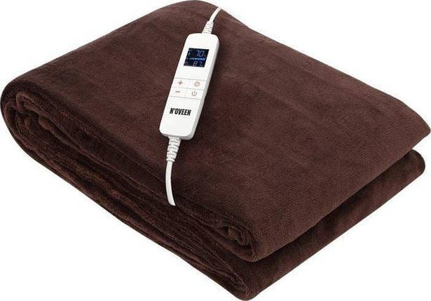 Електроковдра Noveen EB655 Коричнева 130x180см Super Soft 10 Режимів Таймер LCD, фото 1
