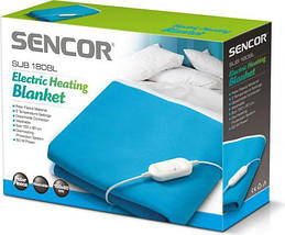 Електроковдра Sencor SUB 181BL Блакитна 80x150см Односпальна 2 Режими Фліс 60 Вт, фото 4
