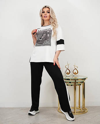 Стильний жіночий костюм, тканина "Трикотаж" 52, 56, 58, 60, 62, 64, 66 розмір 52, фото 1