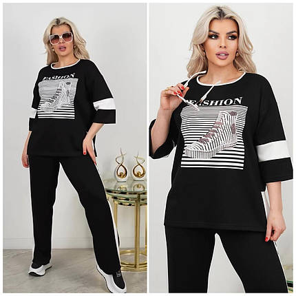 Стильний жіночий костюм, тканина "Трикотаж" 52, 56, 58, 60, 62, 64, 66 розмір 52, фото 1