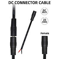 Роз'єм живлення DC 5,5 x 2,1 мм з кабелем 10 см для LED-стрічок та камер відеоспостереження