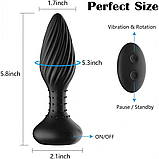 Анальний корок із вібрацією й обертанням Deep Space, фото 3