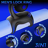 Ерекційне вібро-кільце Legendary Duo USB, фото 4