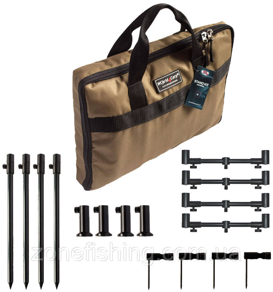 Набір стійок із телескопічними буз барами World4Carp Stand Kit Universal 4