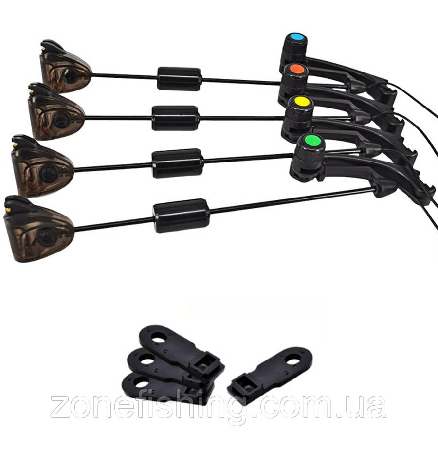 Свингер електронний World4Carp SW20 на чорній штанзі (color led) зелений (green)