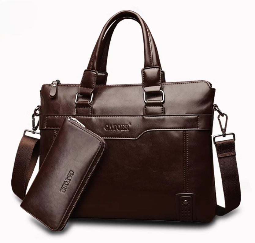 Чоловічий портфель для документів + ​​клатч, офісна сумка з гаманцем