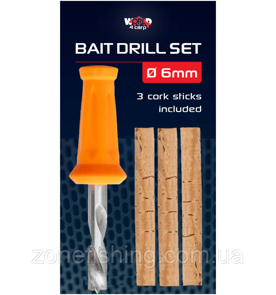 Набір коркових паличок 3 шт. зі свердлом W4C BAIT DRILL SET Ø 6 мм