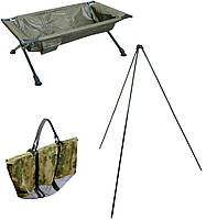 Комплект для зважування риби Тринога + Люлька + Сумка World4Carp Weighing Kit 1