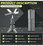 Телескопічний акумуляторний LED-ліхтар для кемпінгу з Power Bank 14000 mAh 6000 lm, фото 4