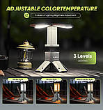 Телескопічний акумуляторний LED-ліхтар для кемпінгу з Power Bank 14000 mAh 6000 lm, фото 6