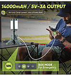 Телескопічний акумуляторний LED-ліхтар для кемпінгу з Power Bank 14000 mAh 6000 lm, фото 7