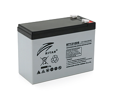 Акумуляторна батарея AGM RITAR RT12100S, Gray Case, 12 V 10.0 Ah ( 151 х 98 х 95 (101) ), 3.5 kg