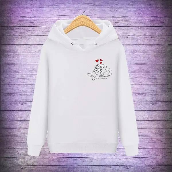 Біла жіноча толстовка з котиками,РОЗМІР ТІЛЬКИ 42, фото 1