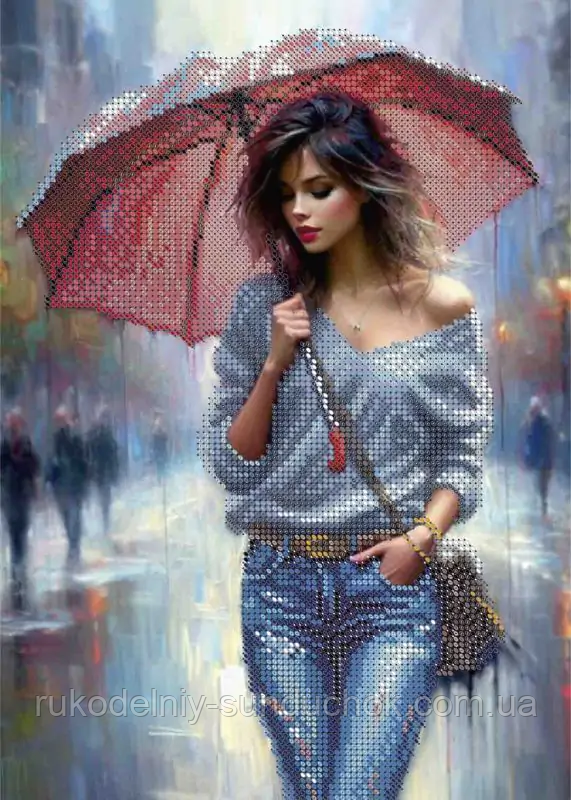 Схема для вишивання бісером ТМ Acorns Під дощем А4-К-1553, фото 1