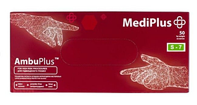 Рукавиці AMBUPLUS сині латексні підвищеної міцності 50 шт (25пар), розмір S-7