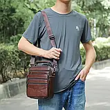 Чоловіча сумка через плече з натуральної шкіри, фото 2