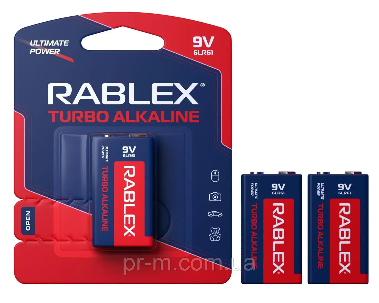 Батарейка RABLEX 9V КРОНА TURBO на блістері (10шт/уп)