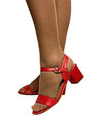 Жіночі коралові босоніжки нсереднІ підбори 36 38 40