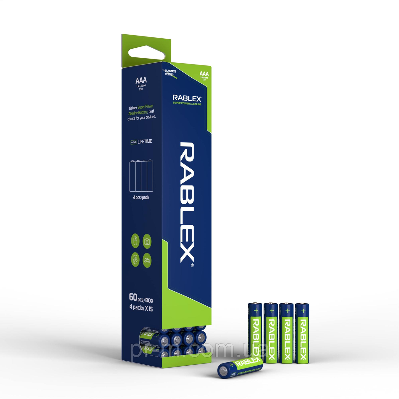 Батарейка RABLEX Alkaline AAA LR03 (60шт/уп)