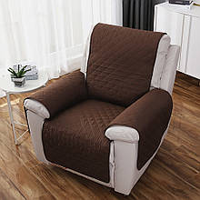 Двостороння накидка на крісло Couch Coat коричневого кольору, чохол для меблів водозахисний (616)