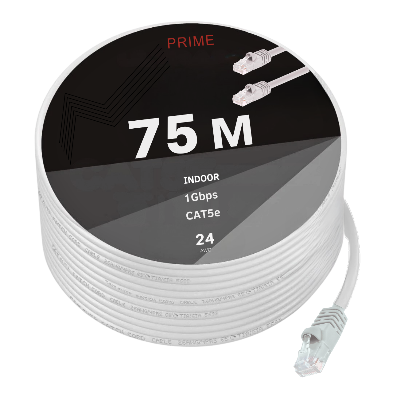Патч-корд 75 м PRIME Інтернет-кабель LAN Високошвидкісний мережевий кабель для інтернету до 1000 Мбіт/с, фото 1