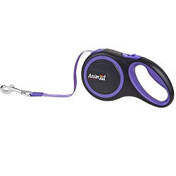AnimAll (ЕнімАлл) L - Повідець-рулетка для собак, стрічка (5 м, до 50 кг) фіолетовий