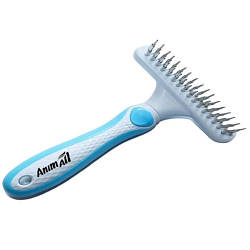 AnimAll (ЕнімАлл) Groom - Гребінець-граблі дворядна для собак і кішок, M зелений